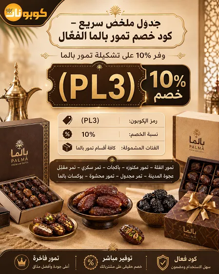 جدول ملخص سريع – كود خصم تمور بالما الفعّال