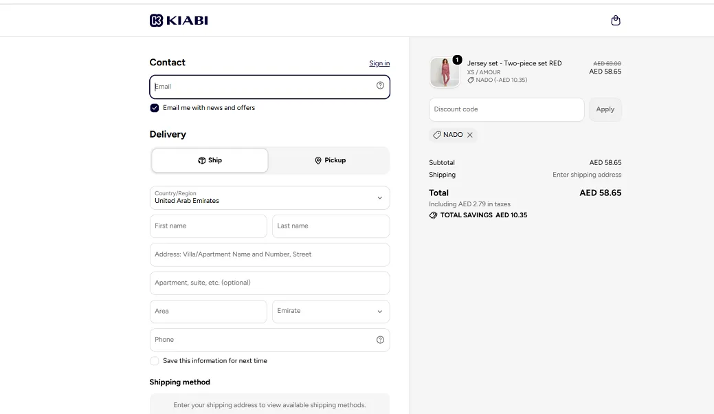 Proof of kiabi promo code