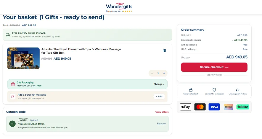 Experience Using the Wondergifts Code